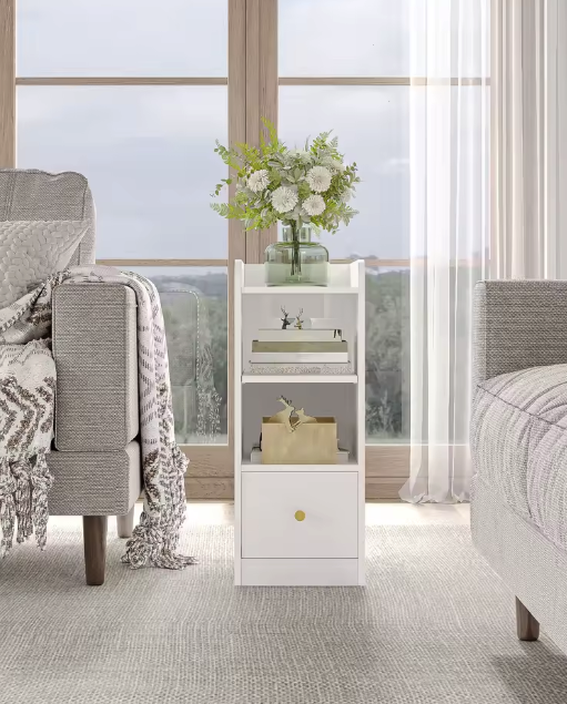 Modern Bedside Table with Charging Station