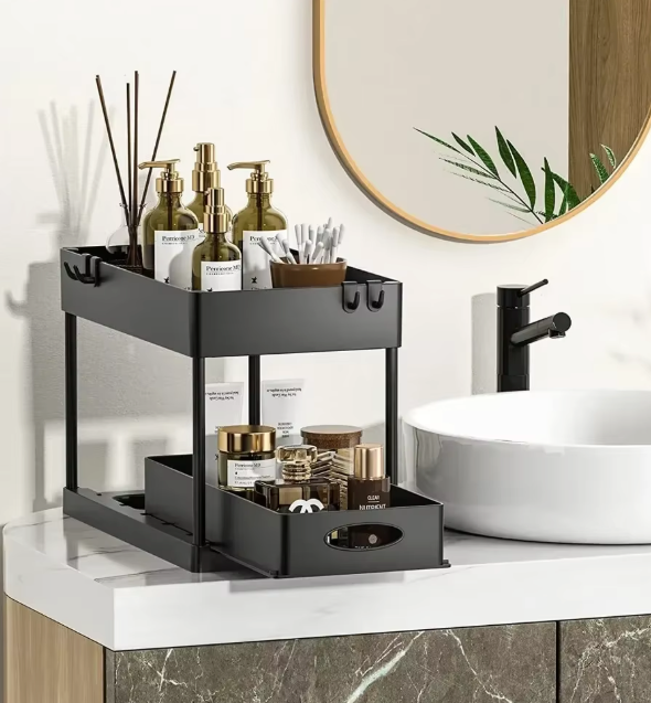 2 Tiers Organizer Sliding Cabinet