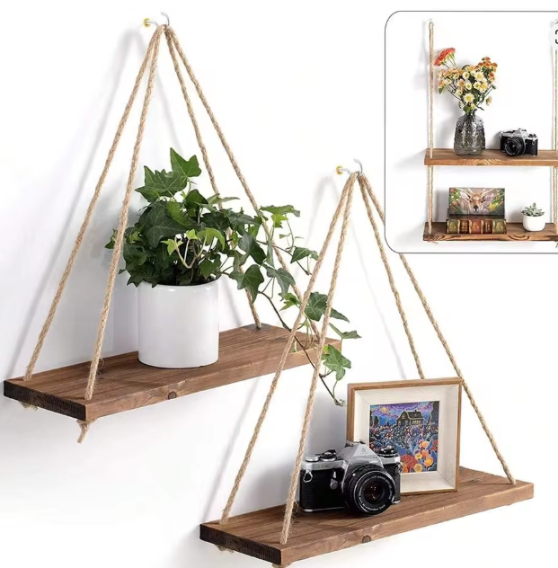 Rope & Wood Shelve ( Pieces )