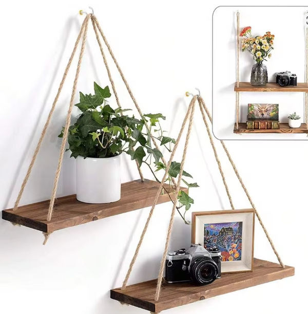 Rope & Wood Shelve ( Pieces )
