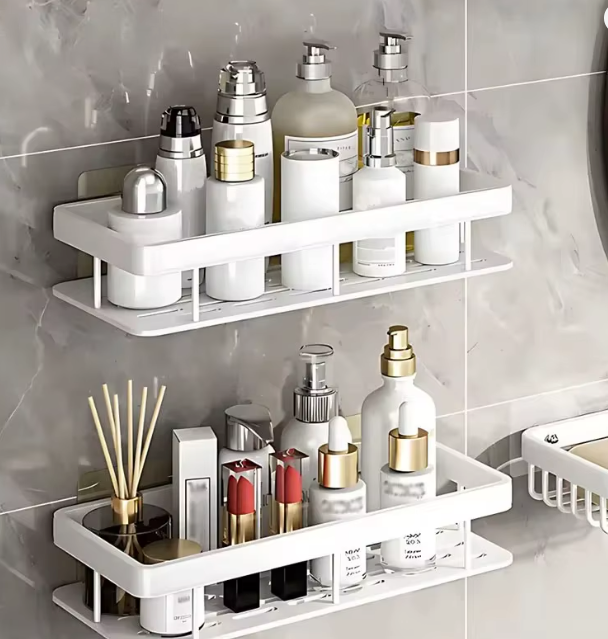 2-Pieces No Drill Bathroom Shampoo Shelf
