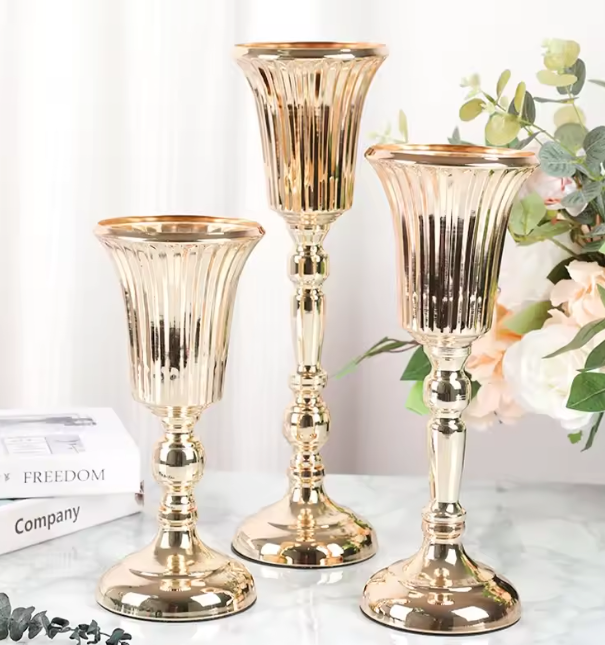 Metal Trumpet Vase Flower & Candle Holder