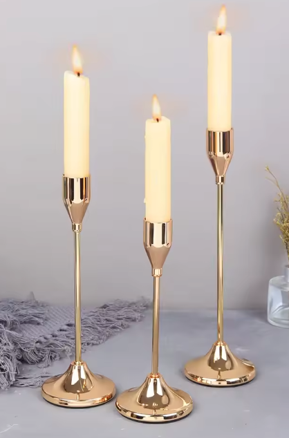 3 Luxury Metal Candle Holders