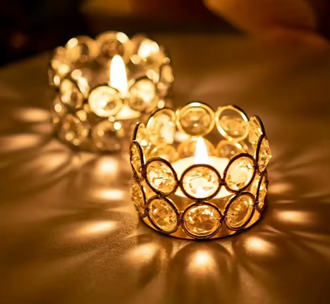 Crystal Tealight Candle Holders (2 Pieces)