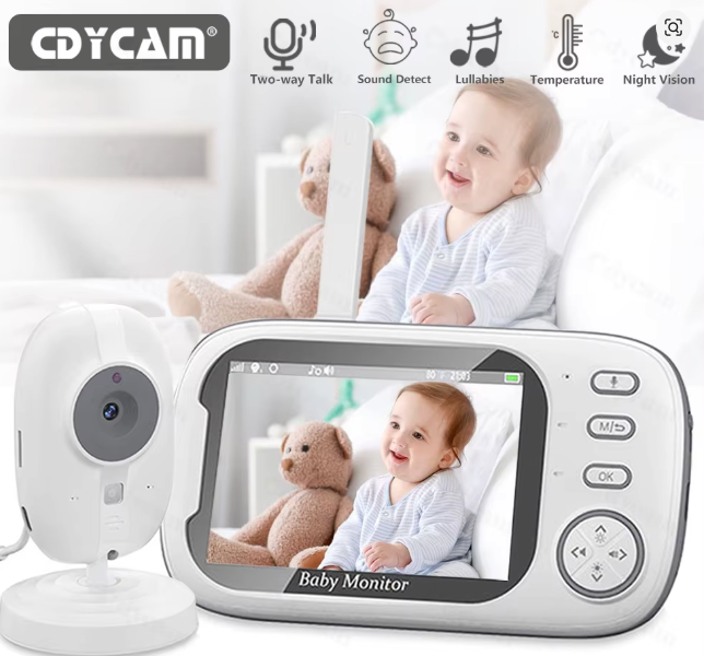 Wireless Video Baby Monitor with Night Vision & Temperature Monitoring
