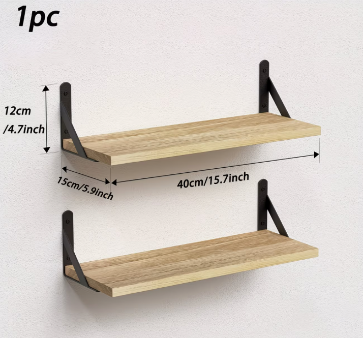 Wall wooden shelves