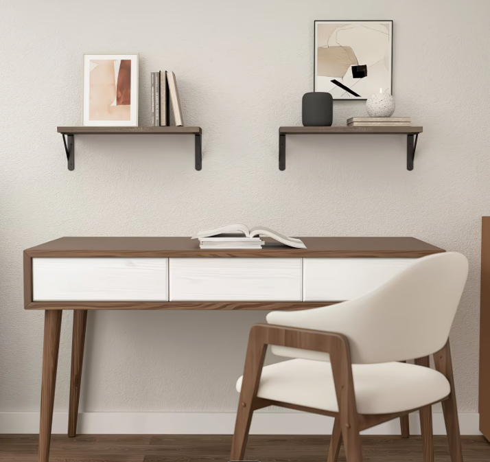 Wall wooden shelves