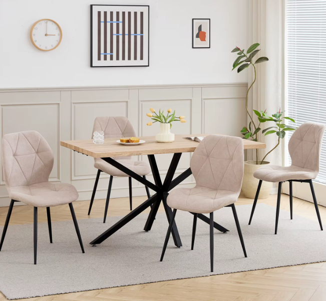 Modern Dining Table With Metal Base