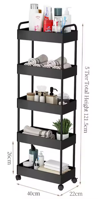 5-Tier Slim Storage with Wheels