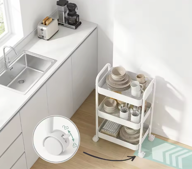Modern Rolling Storage with 3 Tiers