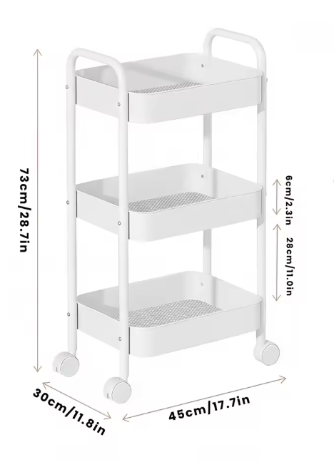 Modern Rolling Storage with 3 Tiers