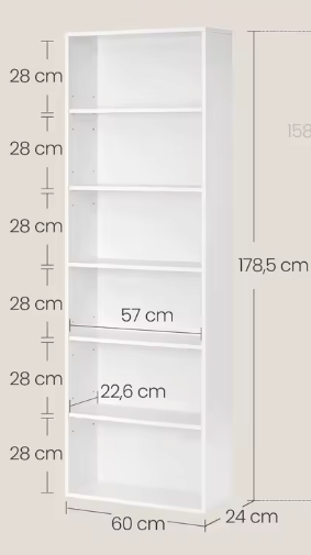 6-level bookcase