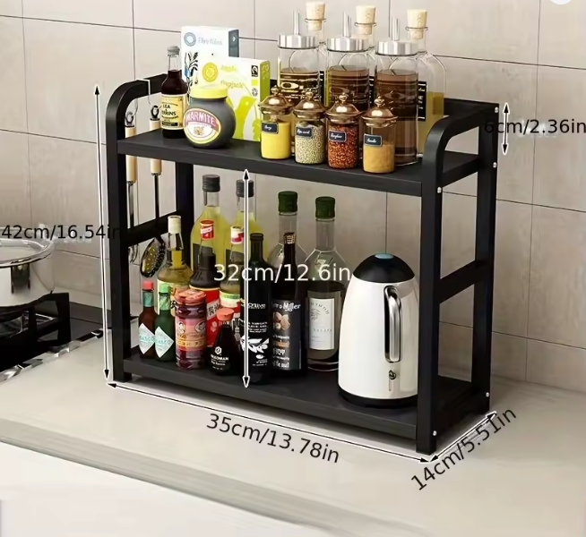 2-Tier Metal Countertop Shelf
