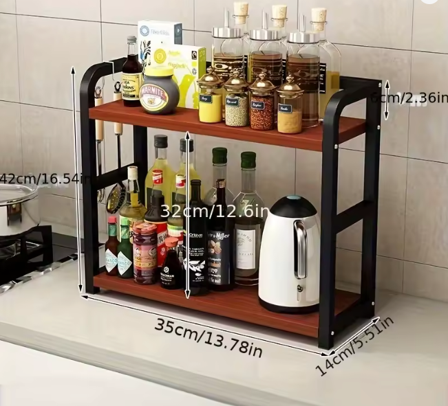 2-Tier Metal Countertop Shelf