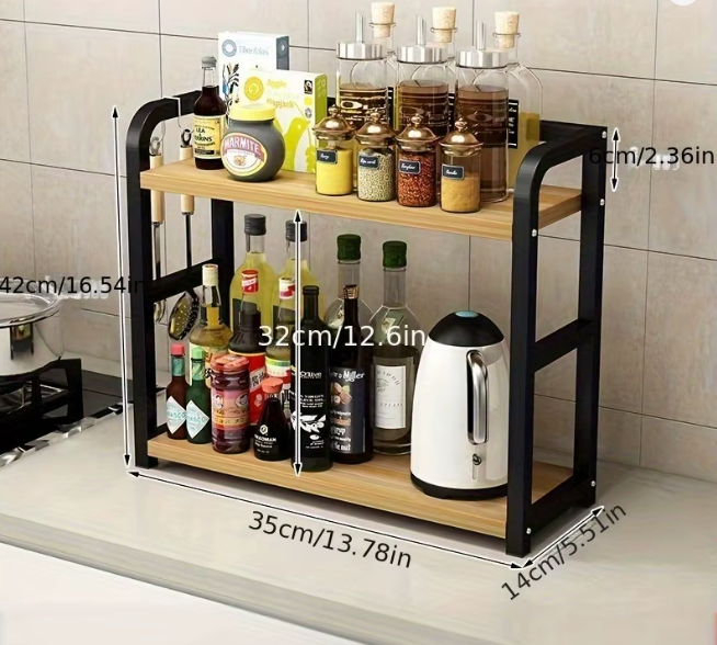 2-Tier Metal Countertop Shelf