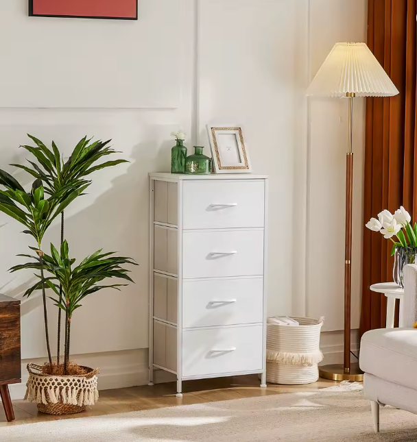 Dresser For Bedroom With 4 Fabric Drawers