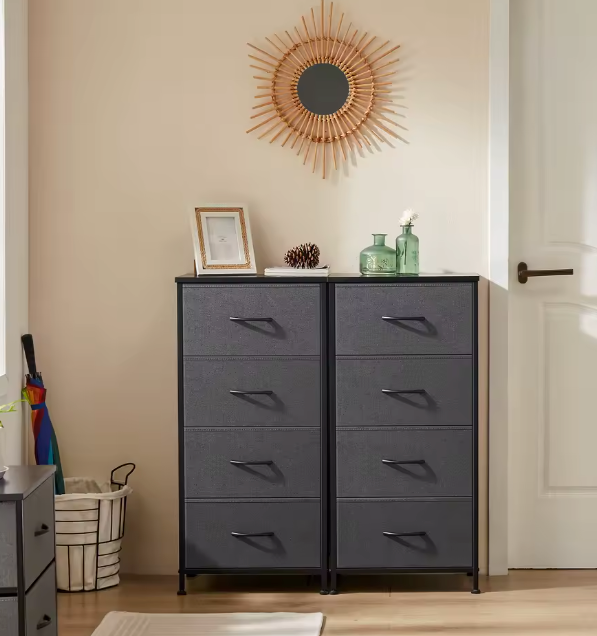 Dresser For Bedroom With 4 Fabric Drawers