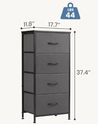 Dresser For Bedroom With 4 Fabric Drawers