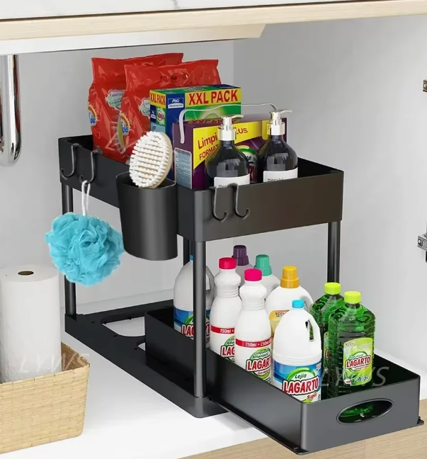 2 Tiers Organizer Sliding Cabinet