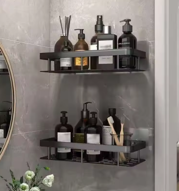 2-Pieces No Drill Bathroom Shampoo Shelf