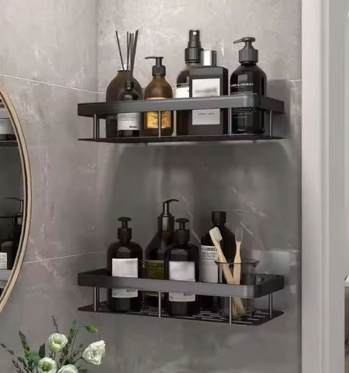 2-Pieces No Drill Bathroom Shampoo Shelf
