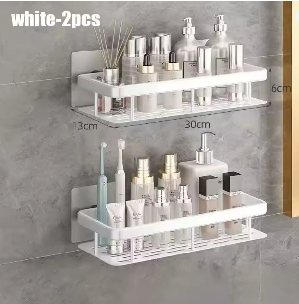 2-Pieces No Drill Bathroom Shampoo Shelf
