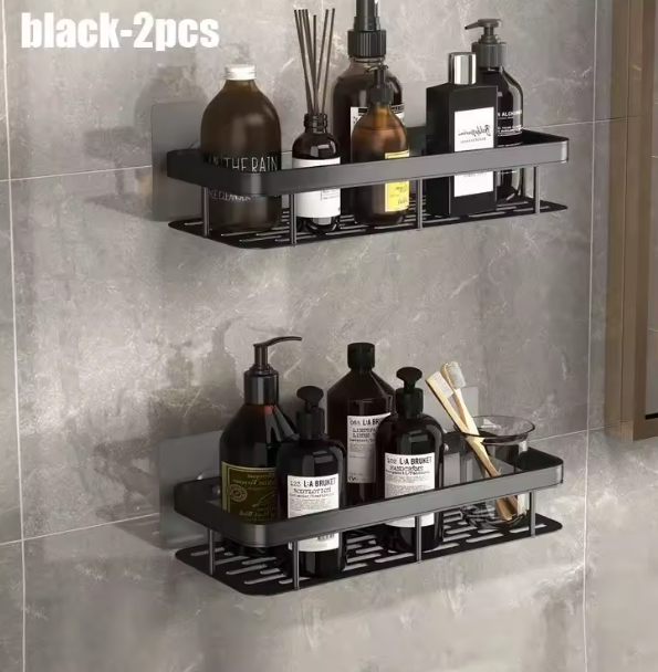 2-Pieces No Drill Bathroom Shampoo Shelf