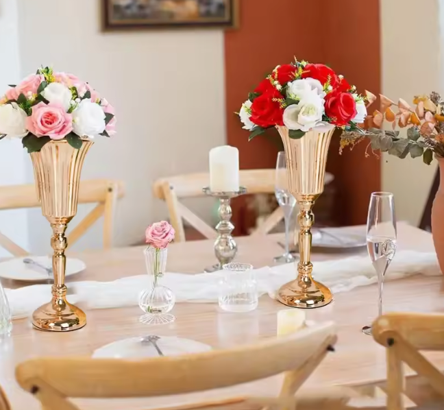 Metal Trumpet Vase Flower & Candle Holder