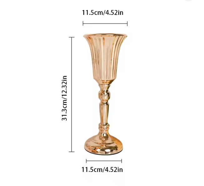 Metal Trumpet Vase Flower & Candle Holder