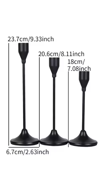 3 Luxury Metal Candle Holders