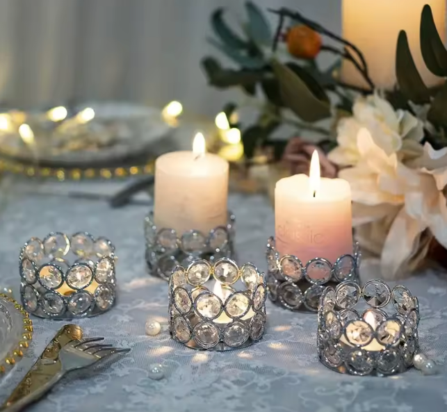 Crystal Tealight Candle Holders (2 Pieces)