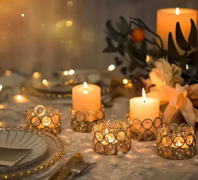 Crystal Tealight Candle Holders (2 Pieces)