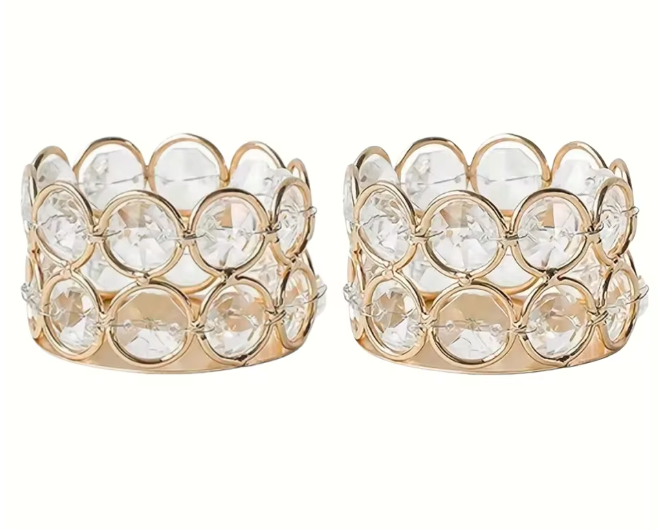 Crystal Tealight Candle Holders (2 Pieces)