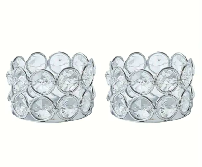 Crystal Tealight Candle Holders (2 Pieces)