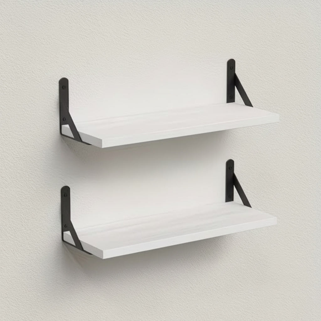 Wall wooden shelves