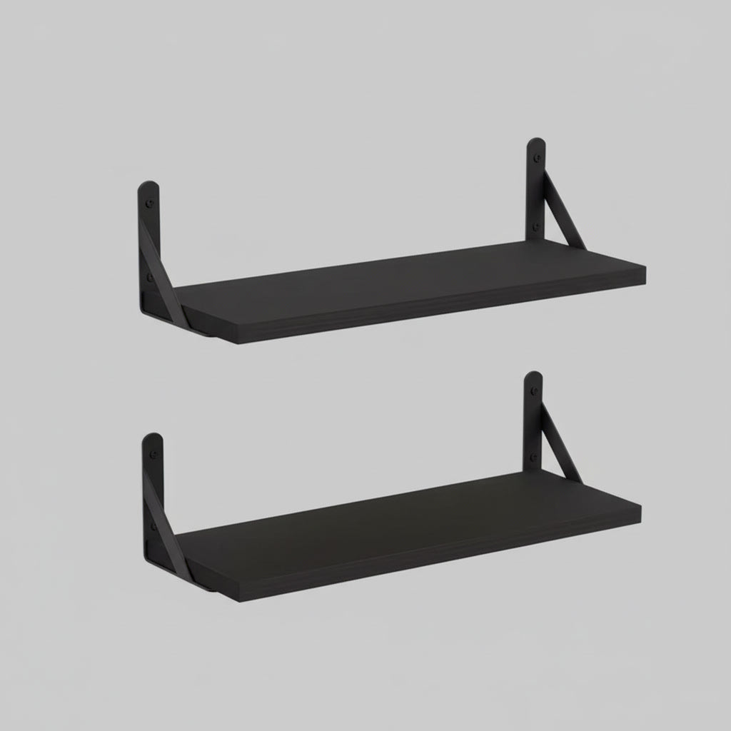Wall wooden shelves